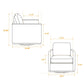 Modern Square Upholstered Swivel Accent Chair with Metal Base