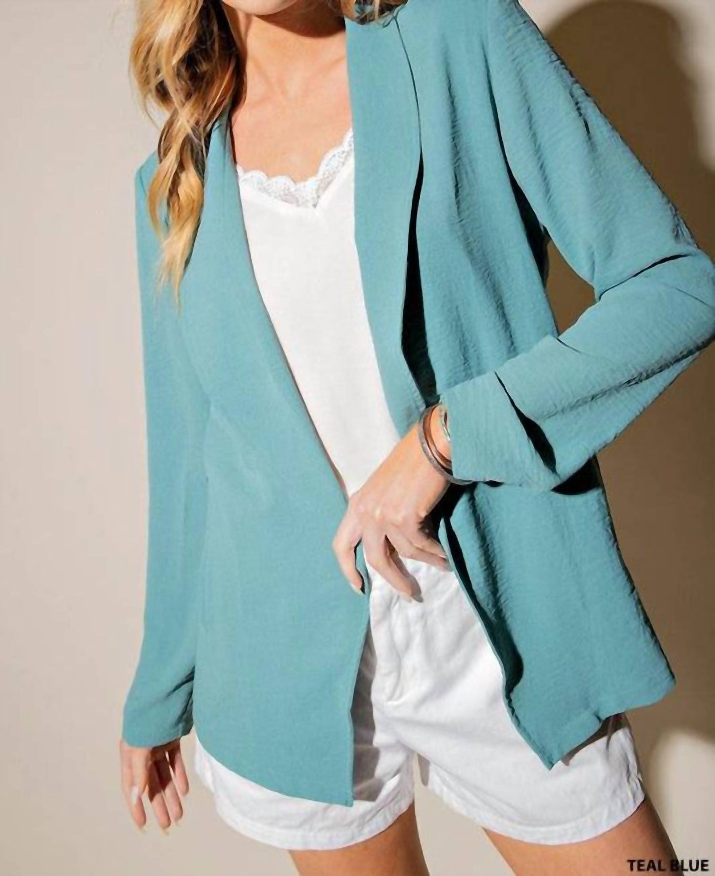 Kori - Kristi Pleated Sleeve Blazer