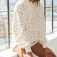 Bucketlist - Delicate Peony Floral Print Cropped Pullover Hoodie