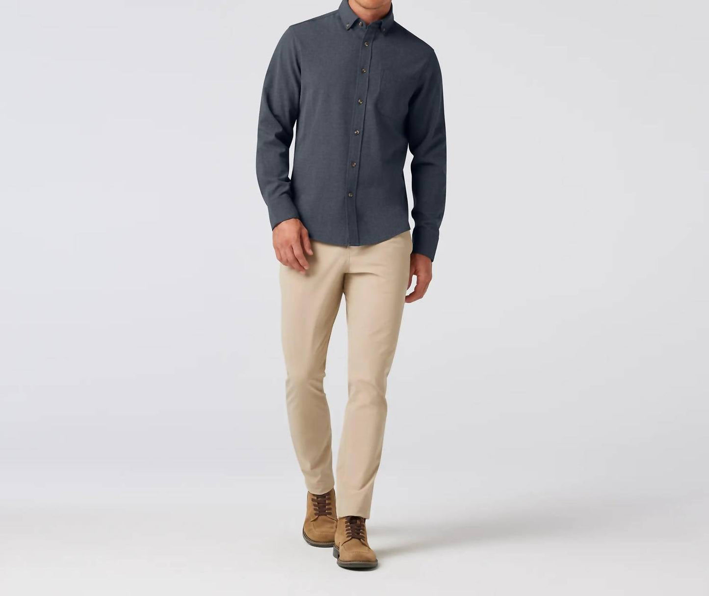 Mizzen + Main - City Flannel Long Sleeve Polo