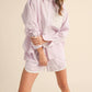 &Merci - Stripe Button-down Shirt And Short Set