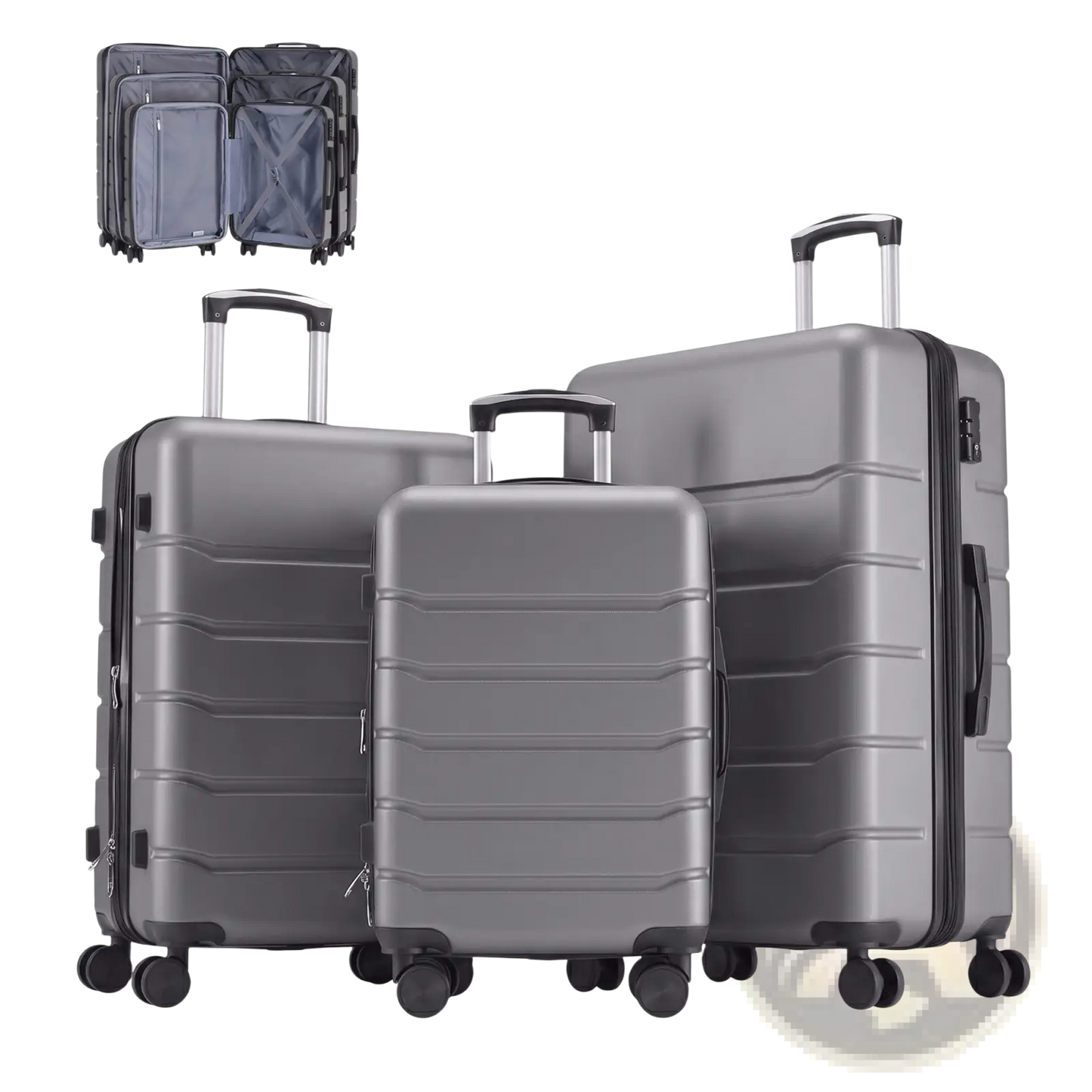 Abs Spinner Luggage Expandable Hard Shell Suitcase Case
