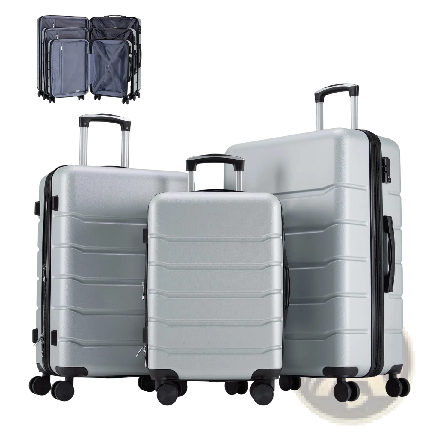 Abs Spinner Luggage Expandable Hard Shell Suitcase Case