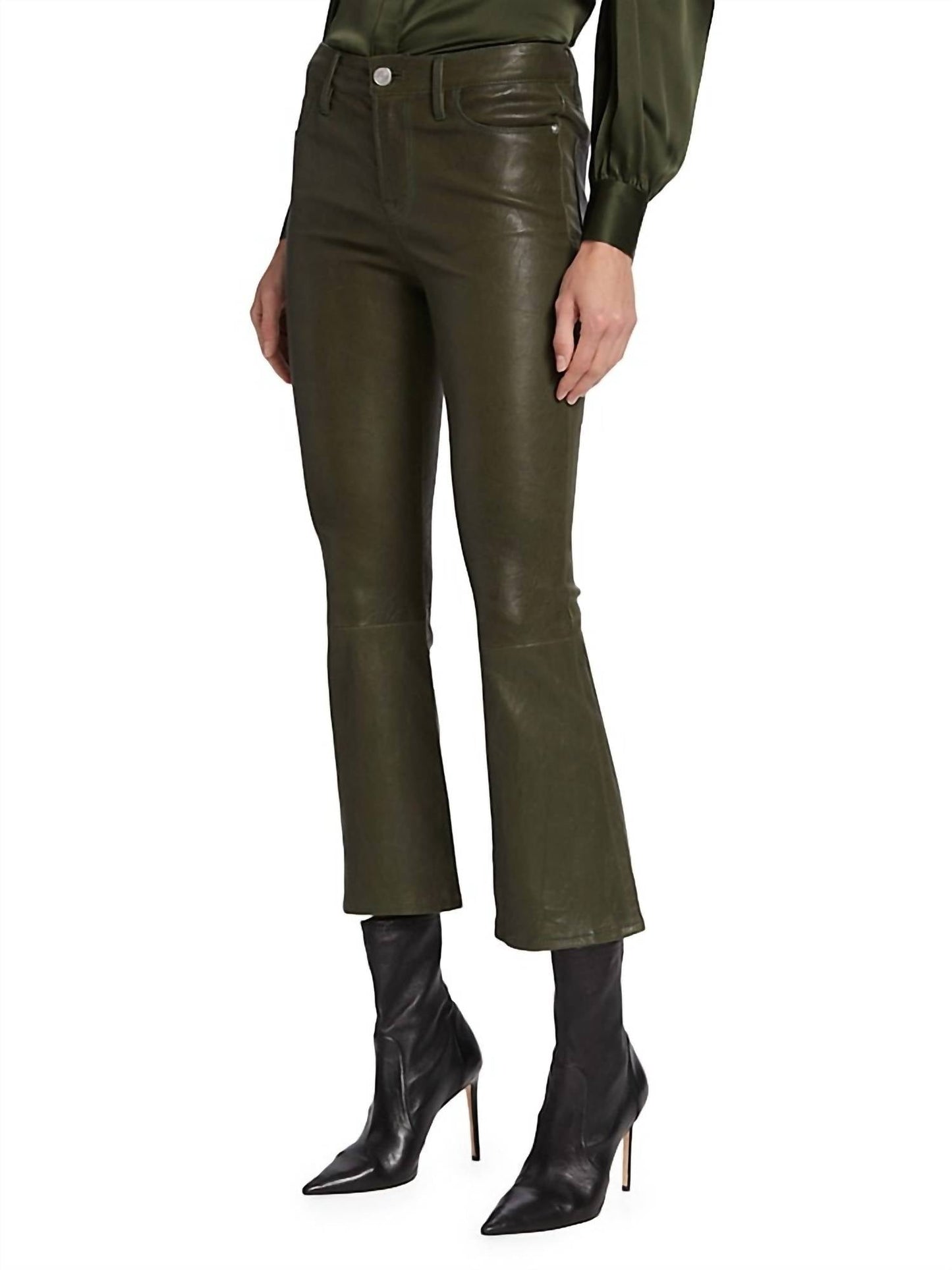 Frame - CROP MINI BOOT LEATHER PANT