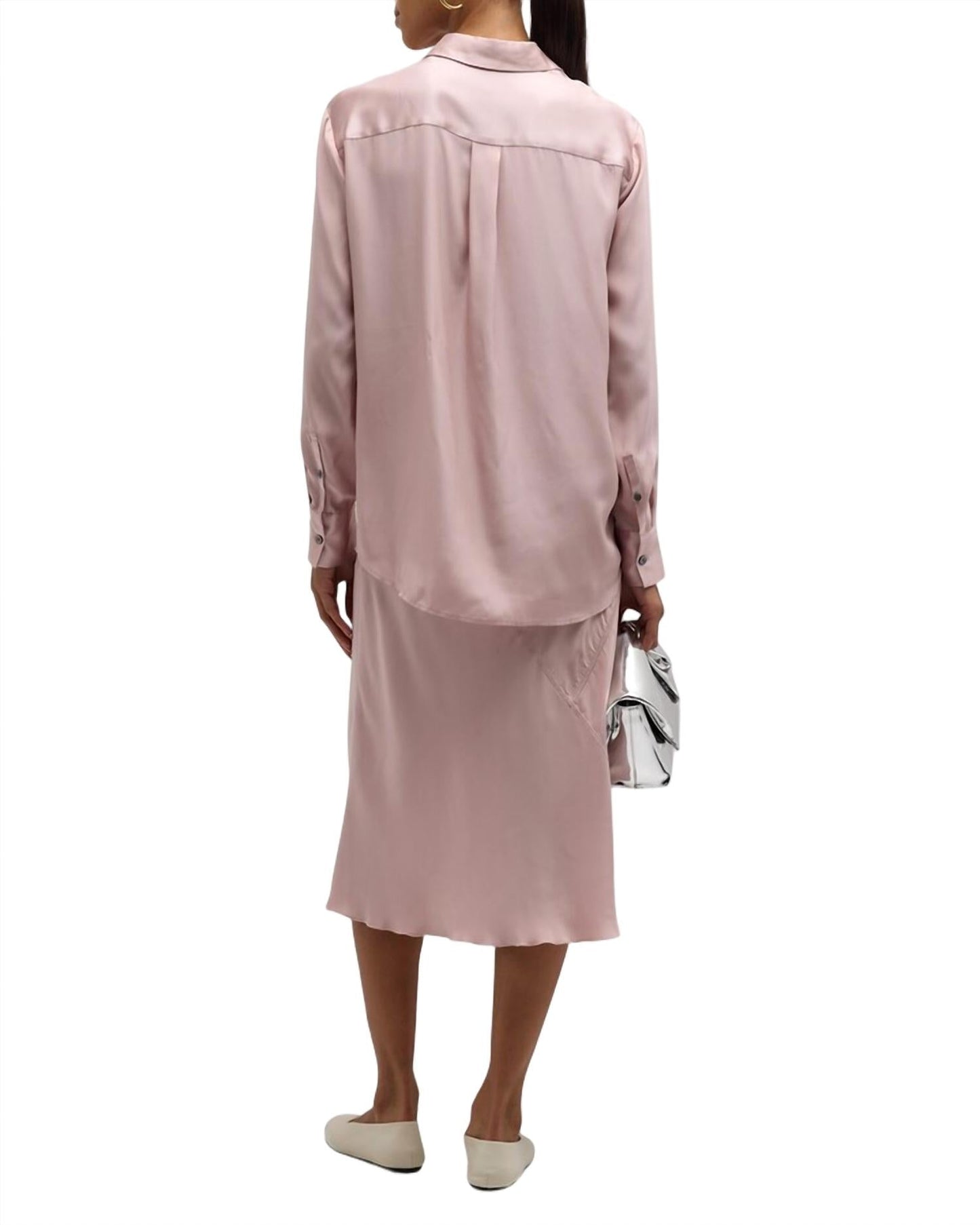 Atm - Matte Silk Charmeuse Boyfriend Shirt