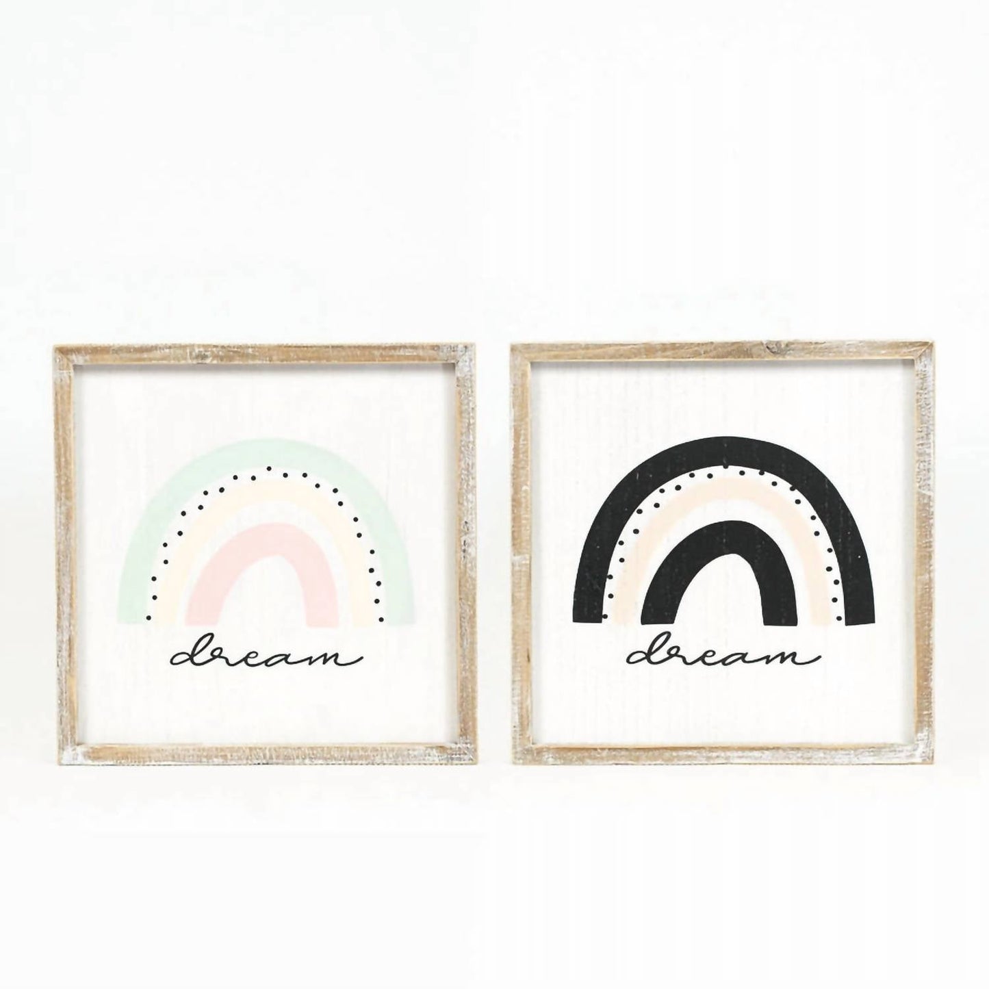 Adams & Co. - Double Sided "Dream" Wooden Rainbow Nursery Sign