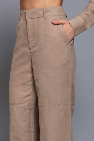 Active Basic - Suede Straight Leg Pants