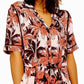 Topshop - Tropical Print Short Sleeve V Neck Romper