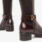 Nerogiardini - Women's Leather Stretch Buckle Knee Boots