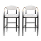 Upholstered Bar Stools with Backs for Kitchen Island (Set of 2) - Beige