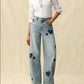 Bayeas - Women's Rosalind Heart Detail High Rise Barrel Jeans