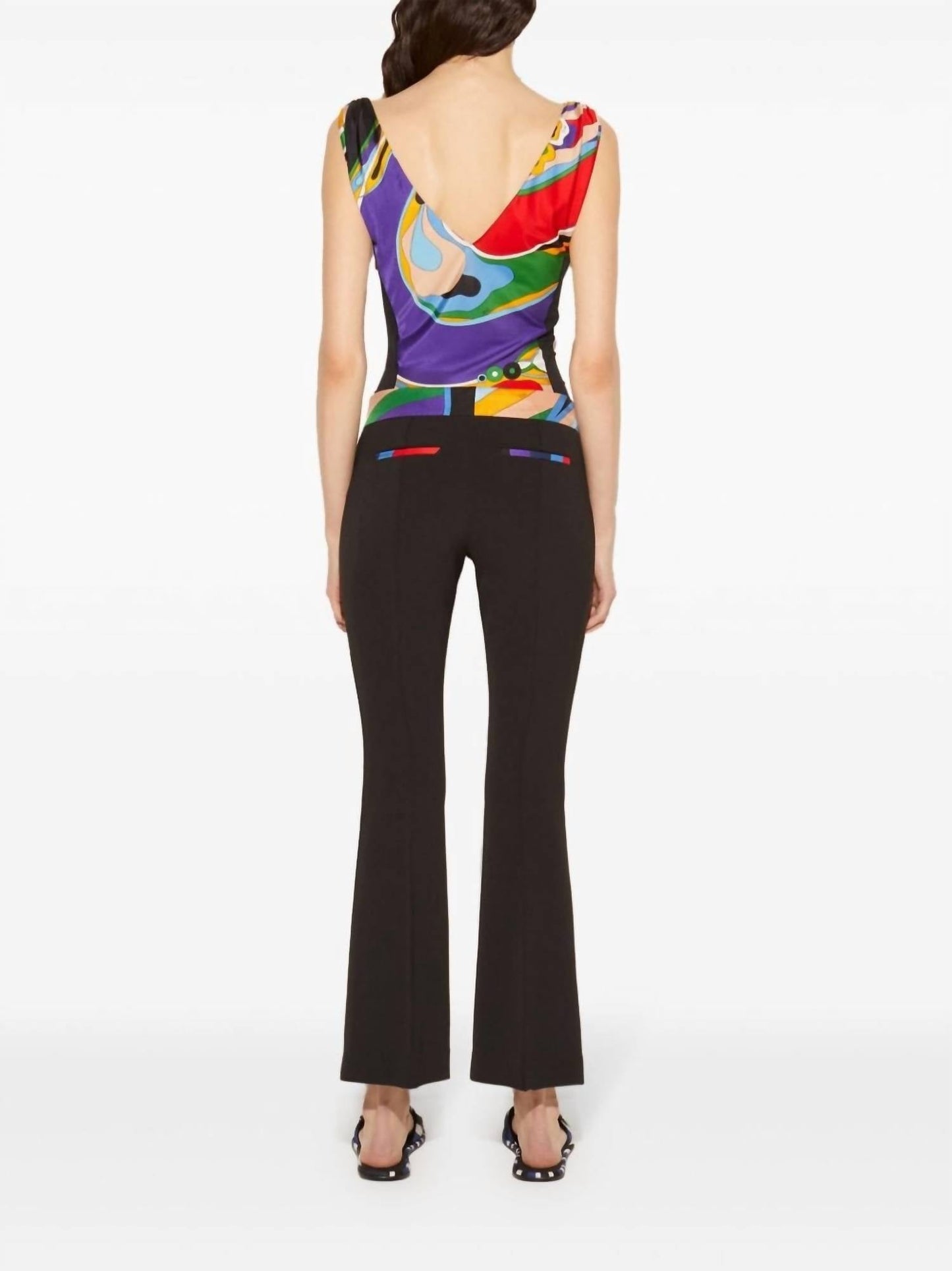 Pucci - Abstract Print Trim Cropped Trousers