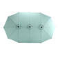 14.8 Ft Double Sided Outdoor Umbrella Rectangular Large with Crank (Light Green)