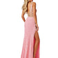 Rachel Allan - Beaded Tulle Deep V-neckline Prom Dress