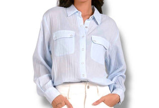 Elan - LIghtweight Gauze Snap Shirt