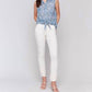 Charlie B - Printed Sleeveless Front Tie Cotton Shirt