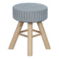 Ottoman, Pouf, Footrest, Foot Stool, Round, Natural Wood Legs, Contemporary, Modern