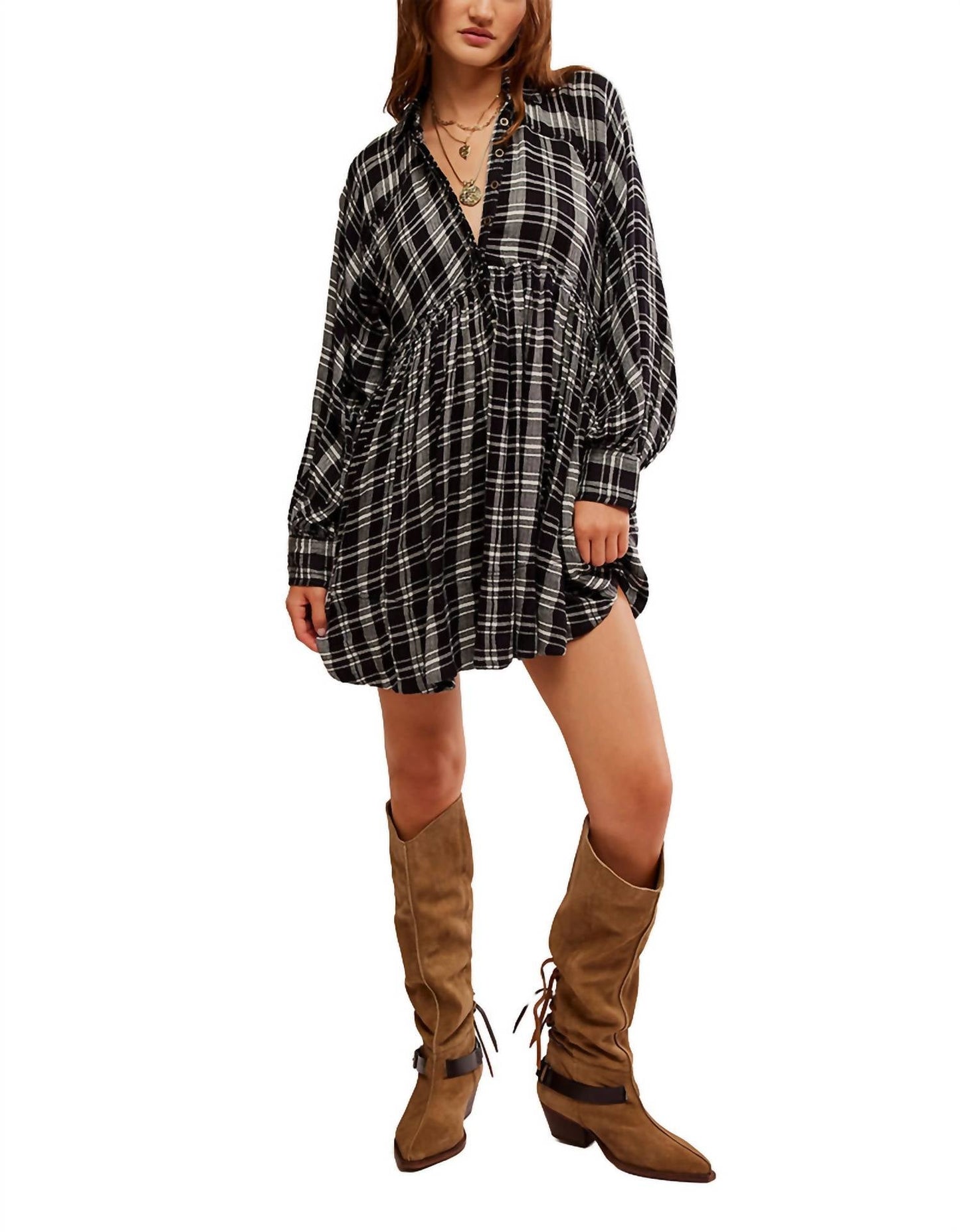 Free People - Plaid Hoffman Mini Dress
