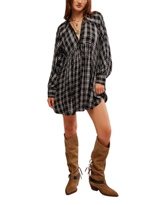 Free People - Vestido curto xadrez Hoffman