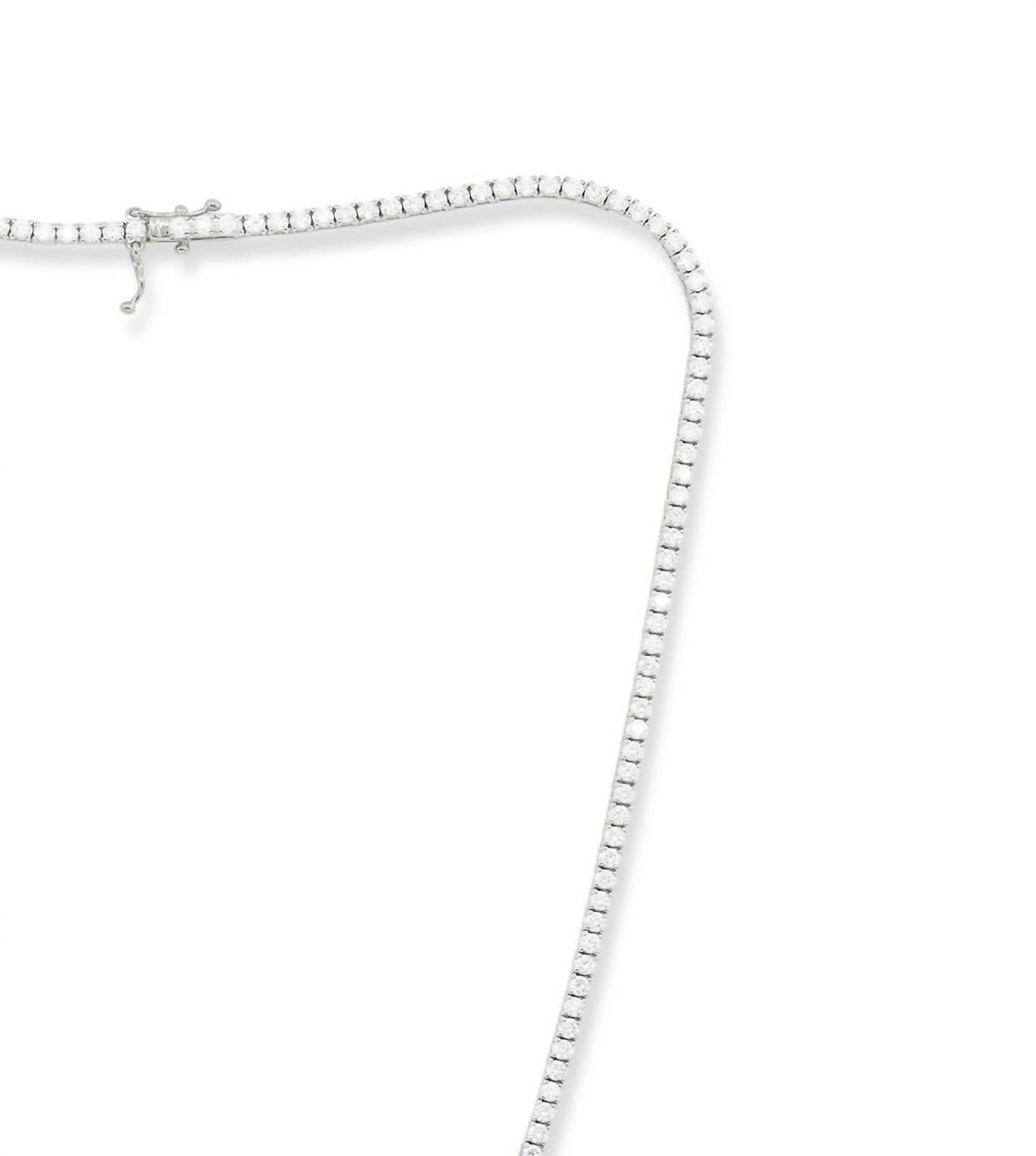Diana M Jewels - 29.60 Cts Straight Line Lab Diamond Tennis Necklace