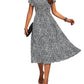 Ninexis - 3/4 Sleeve Tier Print Dress