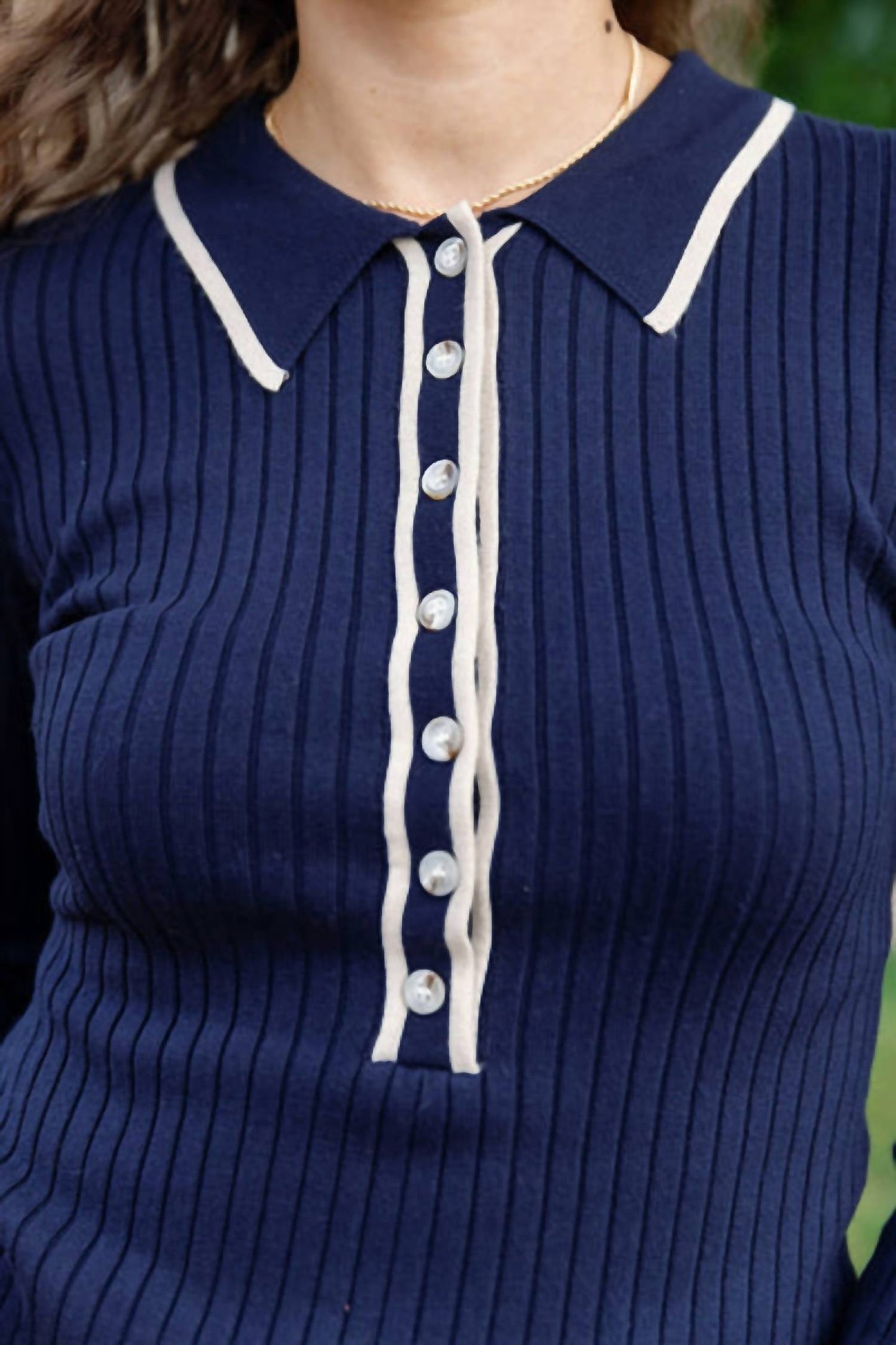 Entro - Stay In The Moment Ribbed Knit Long Sleeve Top