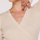 Apricot - Rib Knit Wrap Top Beige
