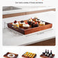 Acacia Wood Serving Tray with Black Metal Handles