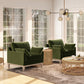 Brooding Upholstered Accent Chair with Arm Cushions and Wood Legs