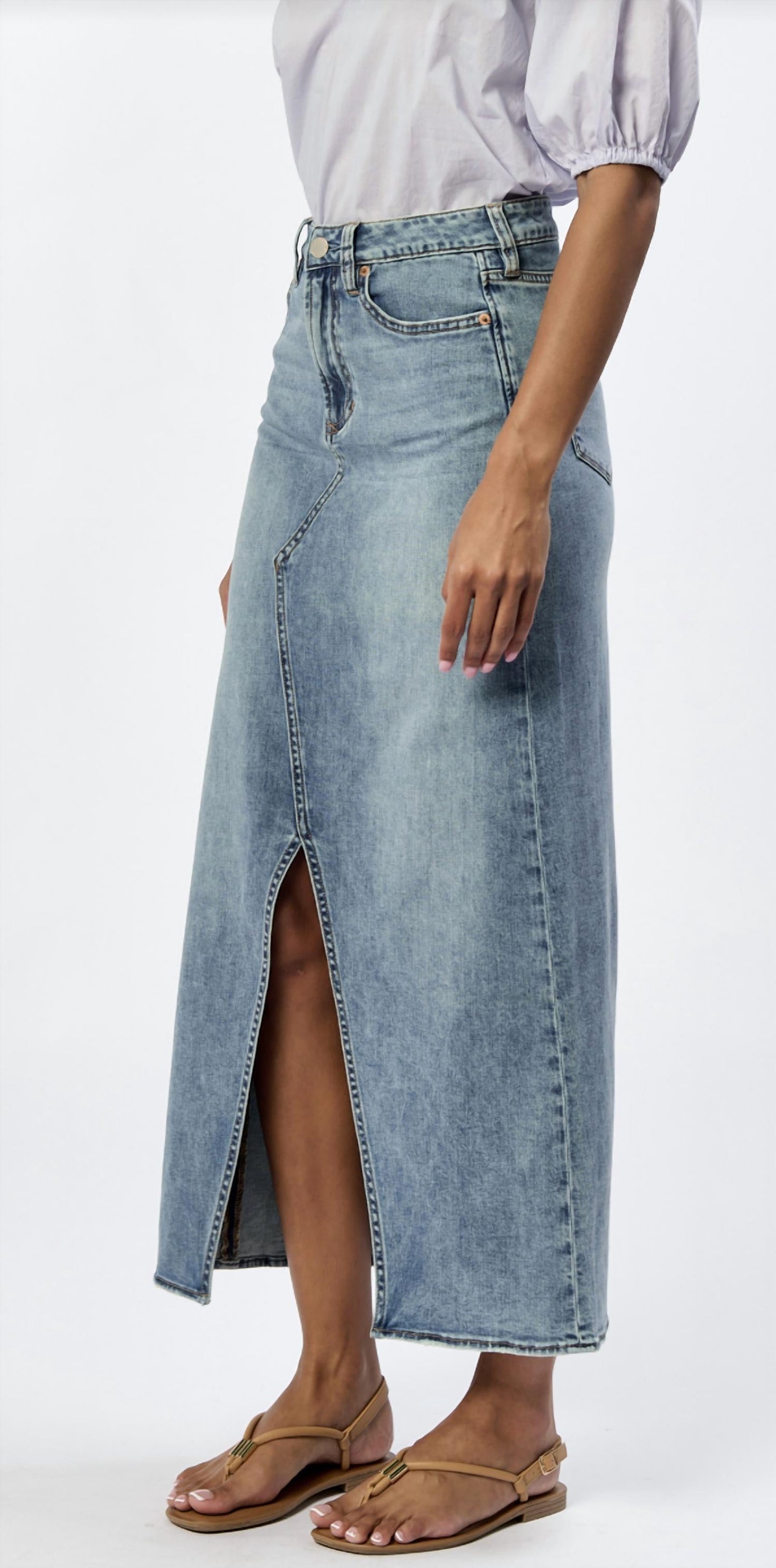 Dear John Denim - VIANNA CLEAN HEM FRONT SLIT DENIM SKIRT