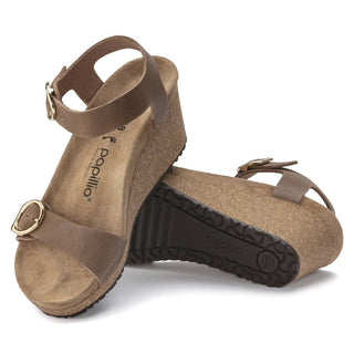 Birkenstock - Sandália Soley com fivela de anel e salto plataforma