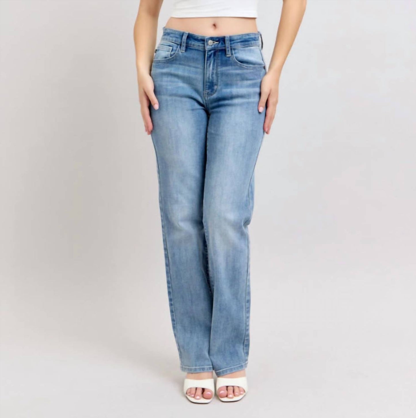 Judy Blue - High-rise Straight Leg Dad Jeans