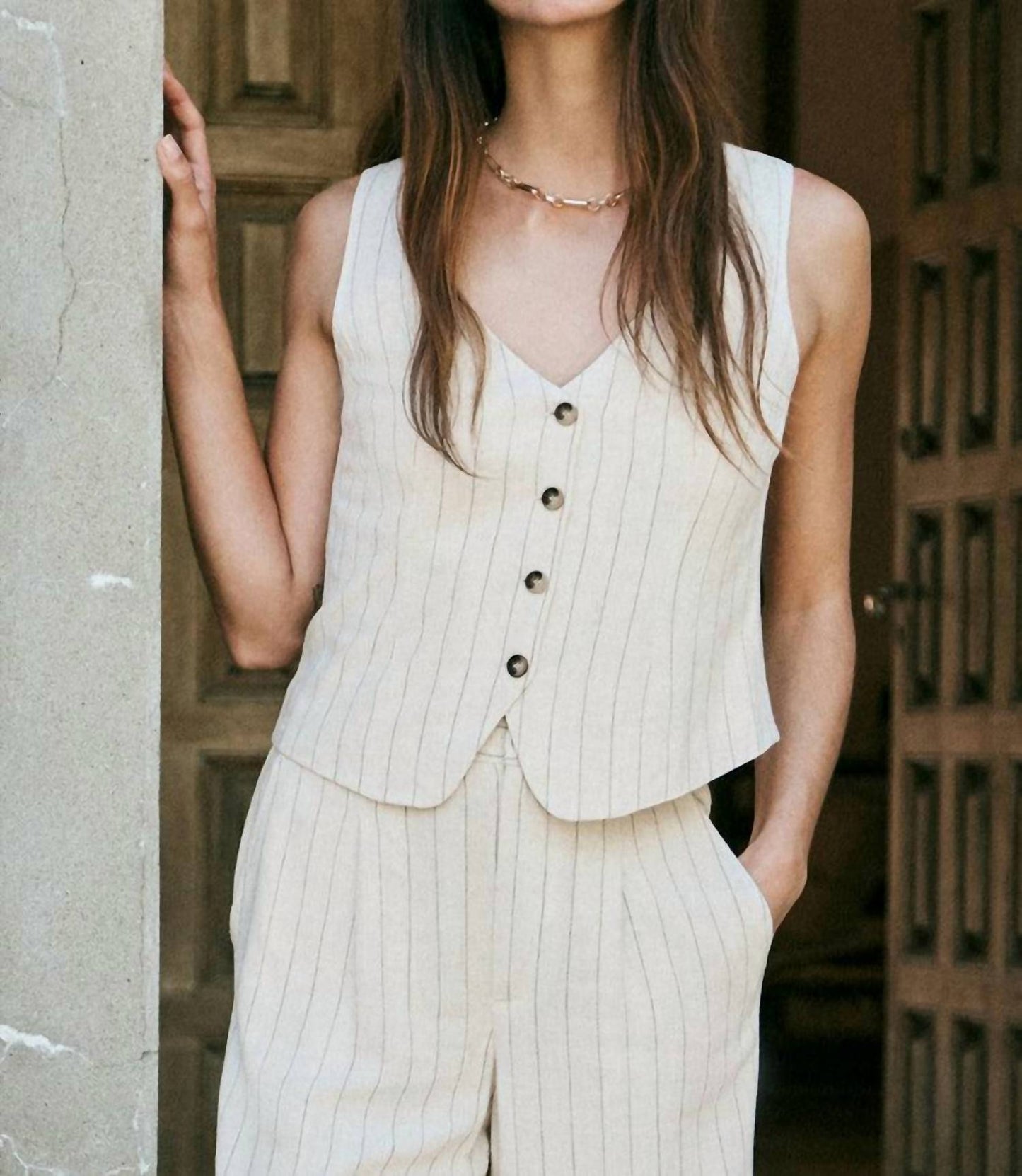 Z Supply - Belfort Pinstripe Linen Vest