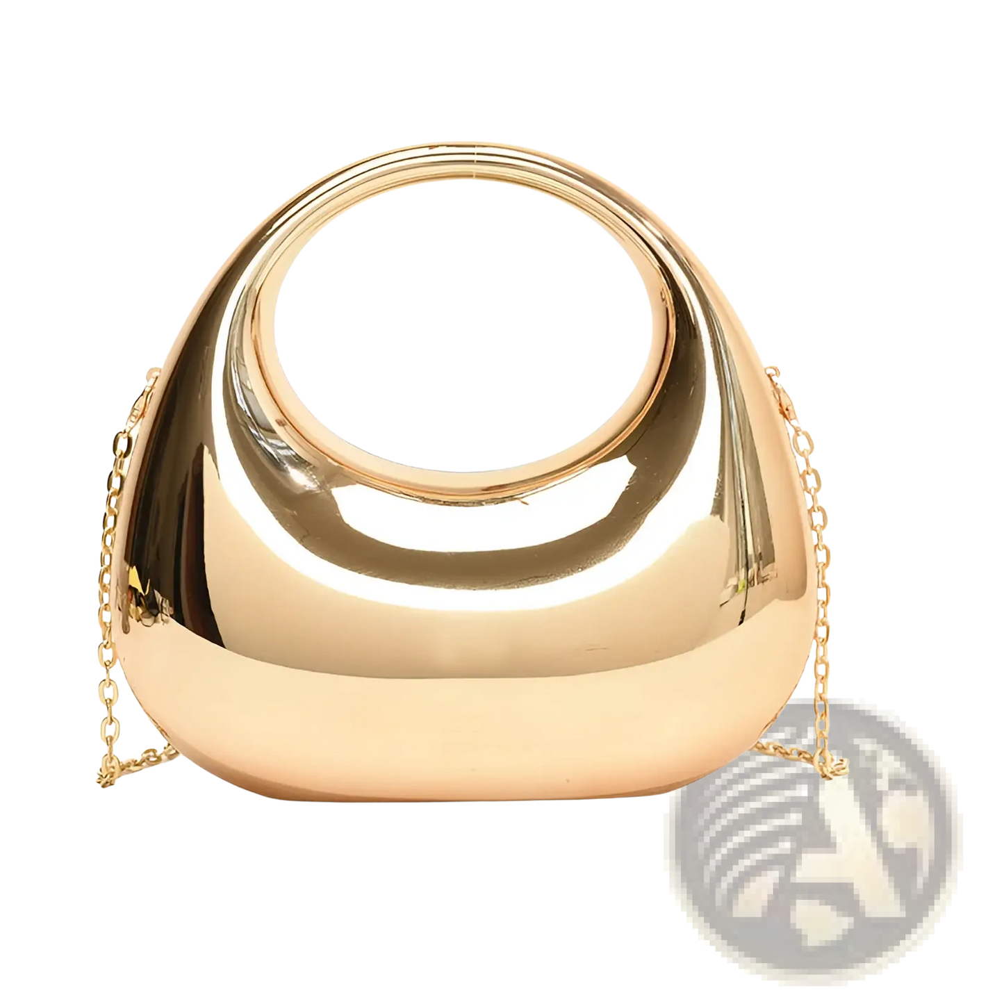 Acrylic Gold Chain Handbag Metallic Clutch Bag