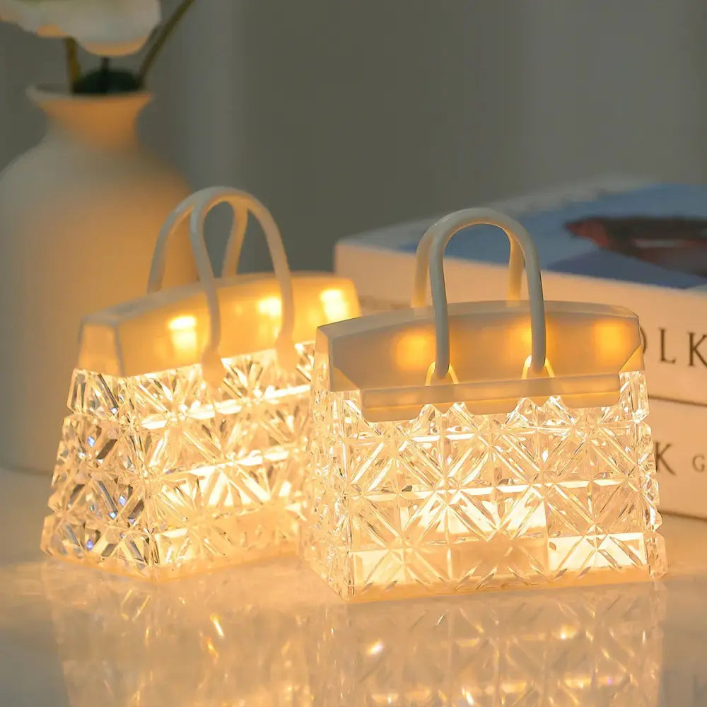 Crystal Acrylic Handbag Night Lamp with Warm Led Glow