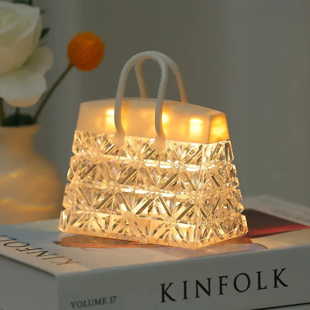 Crystal Acrylic Handbag Night Lamp with Warm Led Glow