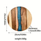 Teal Resin River Round Wooden Charcuterie Board