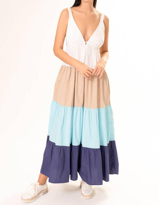 Area Stars - Colorblock Tiered Maxi Dress