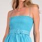 Elan - Jillian Smocked Belted Midi Dress