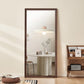 Vintage Full Length Mirror 70" x 31" Wall-Mounted with Faux Wooden Frame in Brown