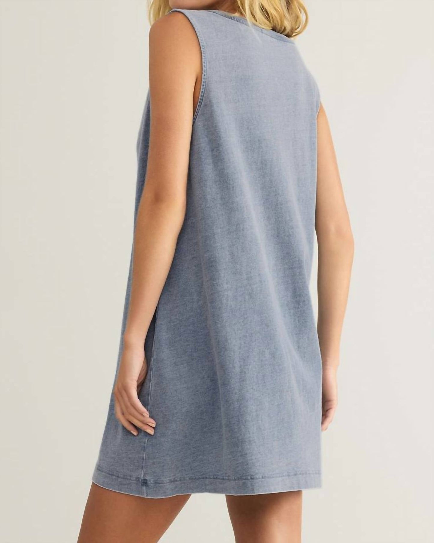 Z Supply - Sloane V-neck Jersey Denim Mini Dress
