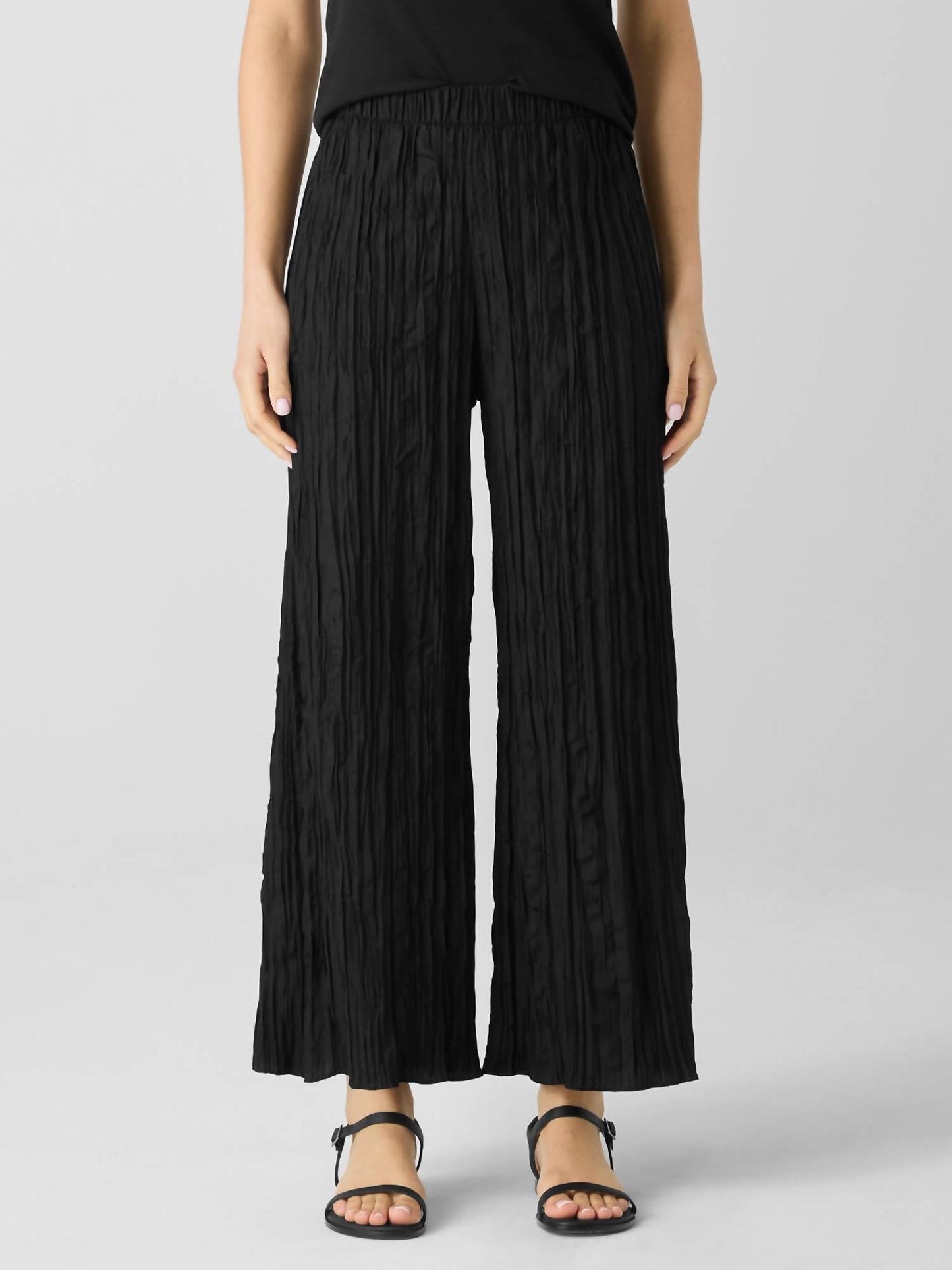Eileen Fisher - Crushed Silk Wide Leg Pants
