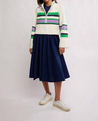 Free People - Suéter listrado Greta com meio zíper