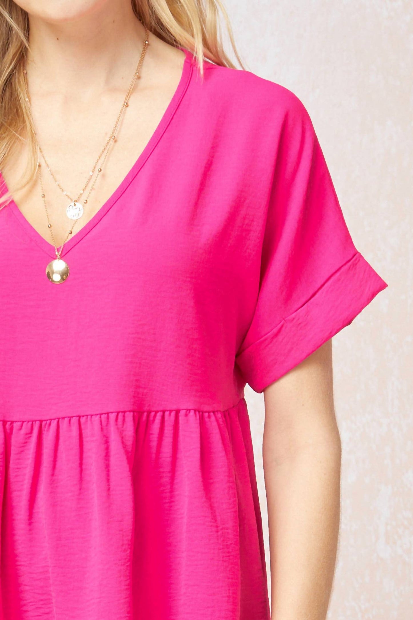 Entro - Textured Babydoll Top