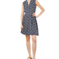 Apricot - Geo Open Collar Belted Mini Dress