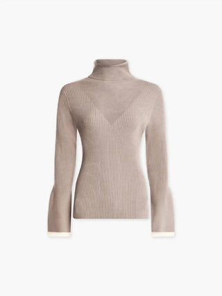 Varley - Blusa de gola alta em malha canelada Ravena