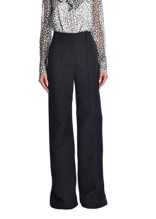Adam Lippes - Silk Wool Cuffed Hem Wide Leg Trouser