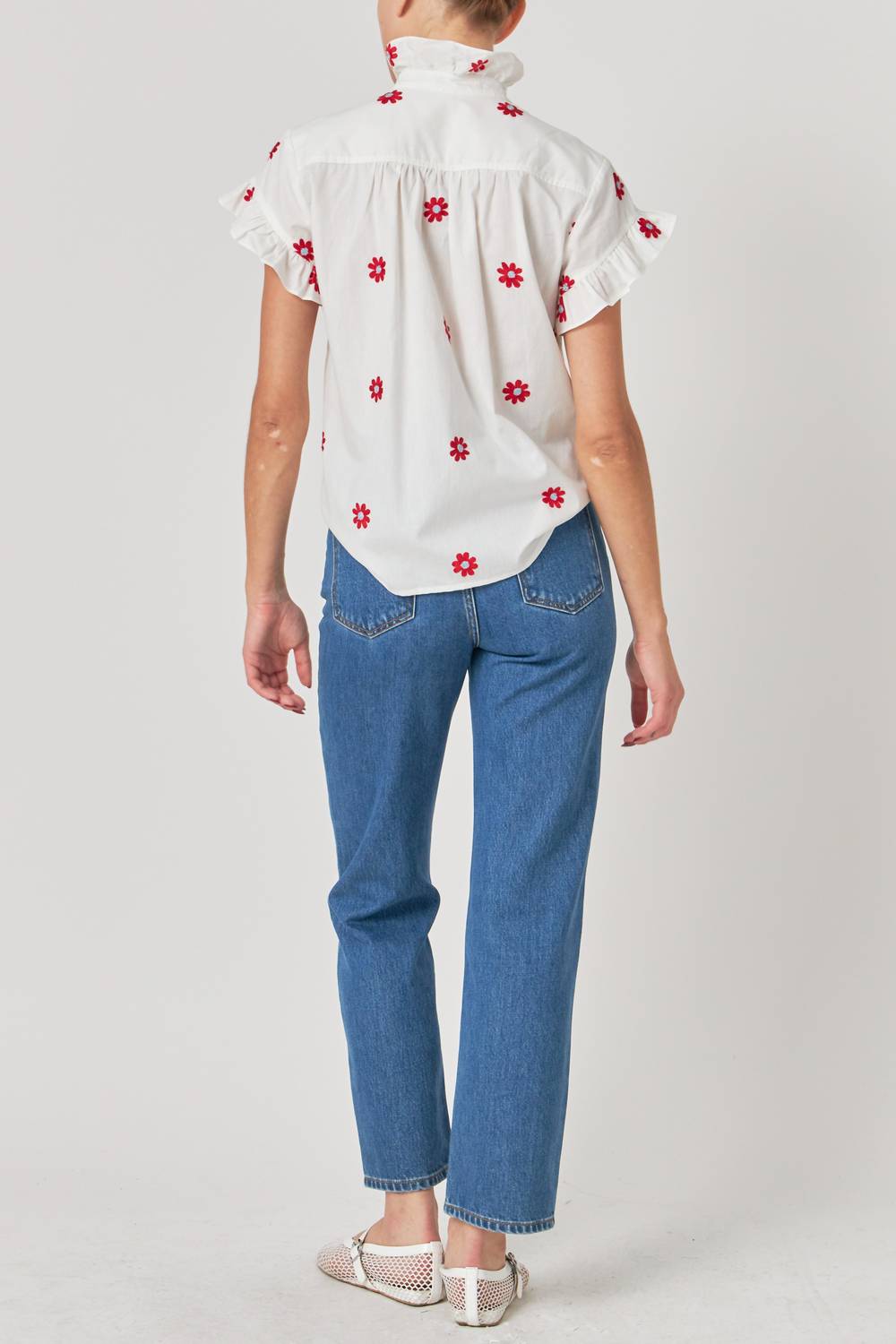 English Factory - Embroidered Ruffle Blouse