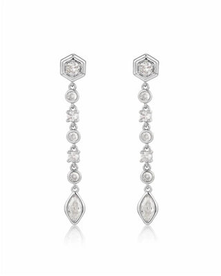 Luv Aj - Brincos de argola Stellar Bezel Drop para mulheres