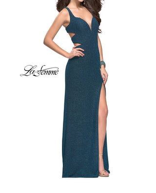 La Femme - Jersey Deep V-Neckline Dress
